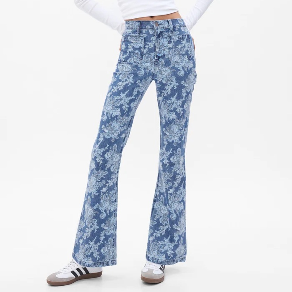 NWT Gap X LoveShackFancy High Rise Floral Flare Jeans